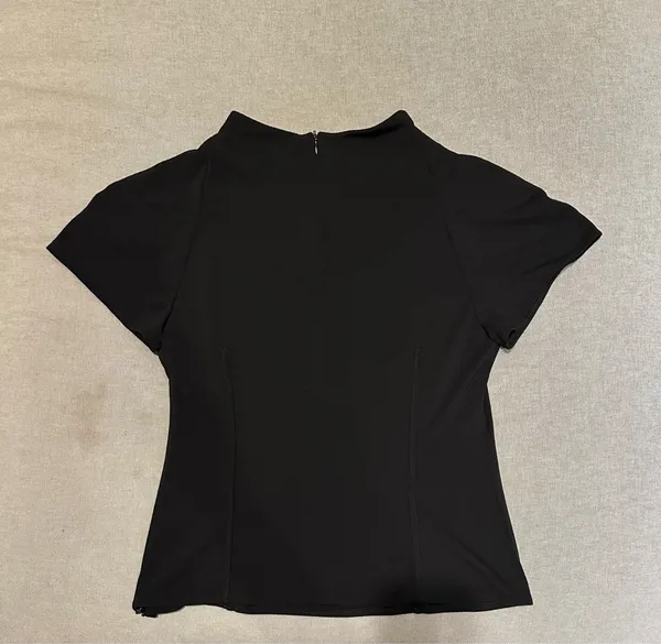 Zara Mock Neck Short Sleeve Top - Image 4