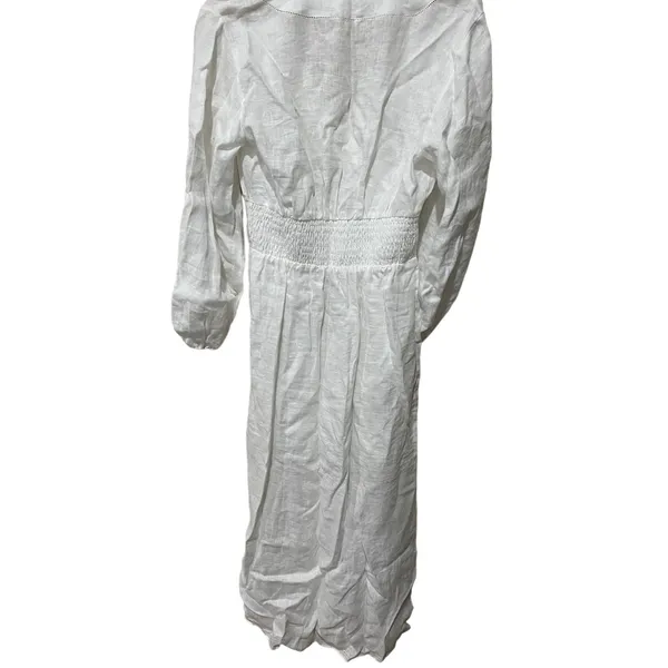 Rebecca Taylor Long Smock Waist Linen &‎ Crochet Dress Size Large - Image 13