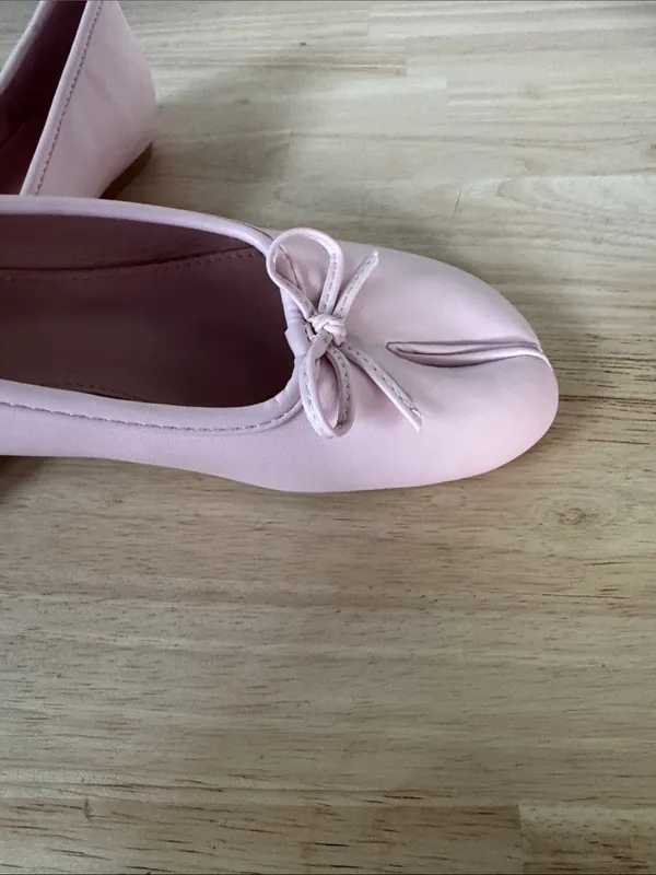 Cider Pale Pink Split-Toe Ballet Flats with Bow Accent NWOT - Image 5