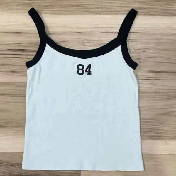 John Galt White Black 84 Tank Top Women’s Small - Image 3