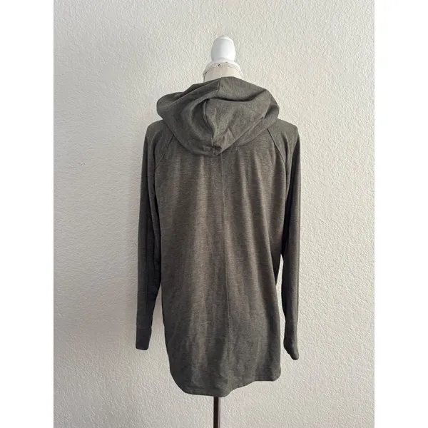 Sonoma Hoodie Large Excellent Olive Green Raglan Sleeve V-Neck Pullover Top - Image 2