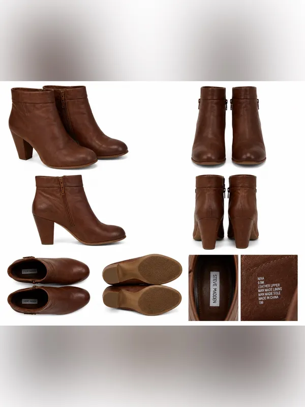 Steve Madden Nina Leather Ankle Booties – Women’s Size 8 - Image 2