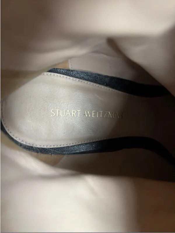 Stuart Weitzman Leather Expert Moto Boots Black Size 6 Retail $595.00 - Image 9