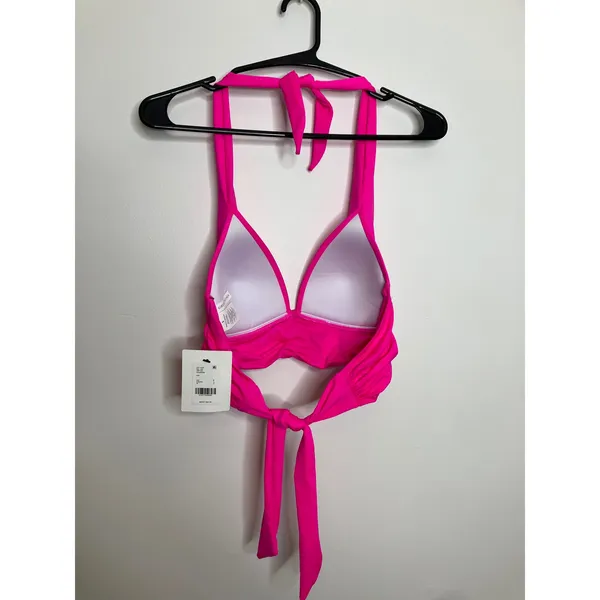 Gibson Latimer Bikini Set Womens S Pink New Ruched Halter High Waist Two Piece - Image 4