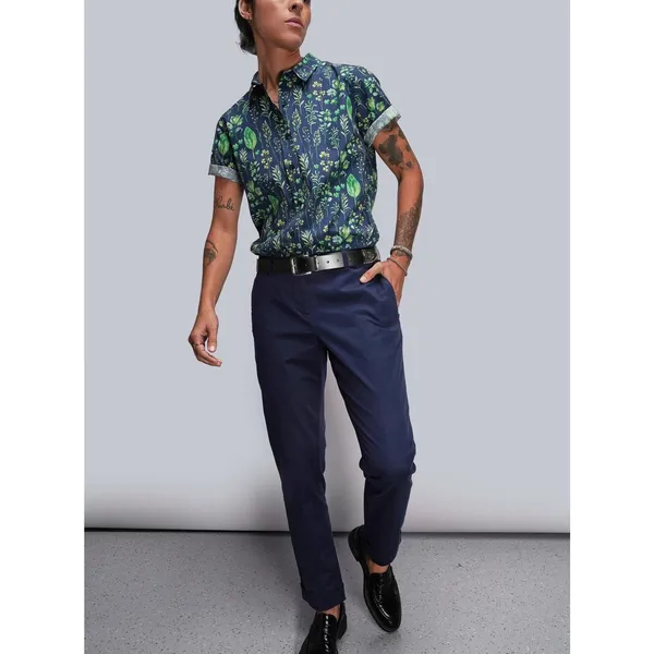 Wildfang Womens Ace Slim Crop Pants Size 8 Navy Blue Tailored Quiet Luxury Work - Image 11