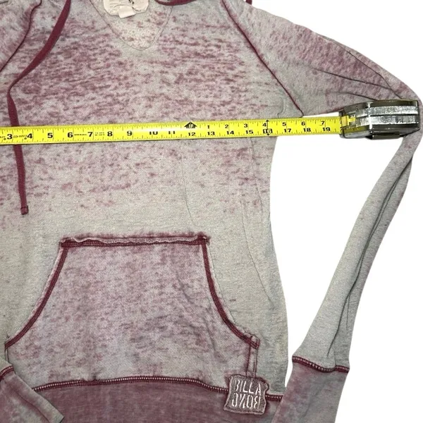 Billabong Burnout Hoodie Red Pink Mineral Wash Coastal Indie Surf M Pullover - Image 5