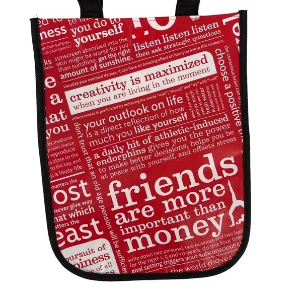 Lululemon Friends are More Important Than Money Shopping Tote Bag Red Black - Image 10