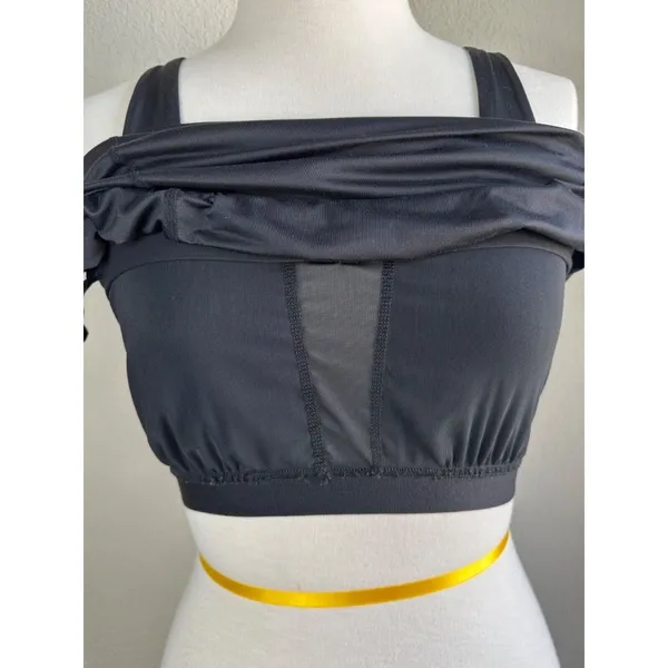 Gap Fit Ruched Tank Top Black Hiking Workout Sports Bra Racerback Drawstring Sz S - Image 10