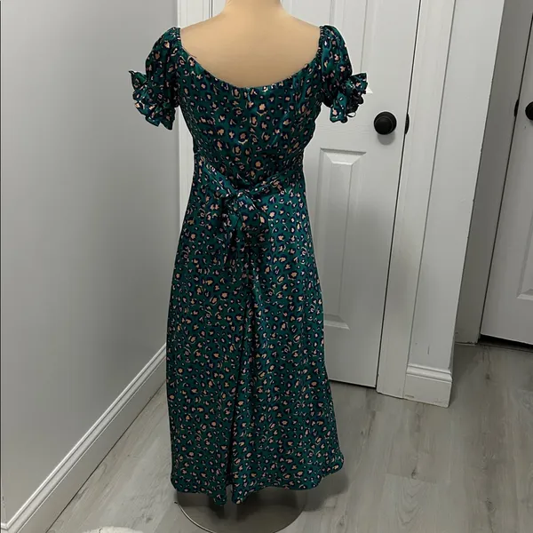 Hello Molly Spiced Ginger Medley Green Leopard Maxi Dress - Image 2