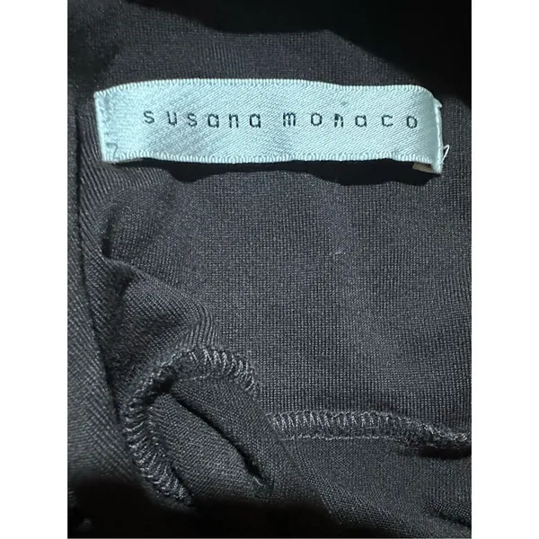 Susana Monaco Brown Strapless Ruffle Hem Womens Y2K 90s Mini Dress Sz L‎ - Image 3