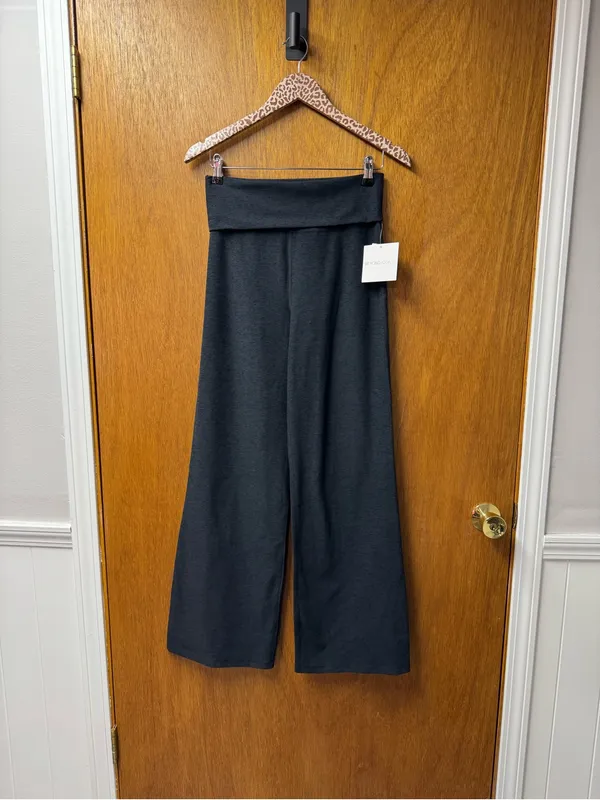 Beyond Yoga Spacedye Foldover Space Dye Wide Leg Pants Darkest Night XS NEW NWT - Image 13