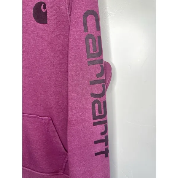 Carhartt Women's Clarksburg Hoodie Berry Pink Heather Medium Workwear Streetwear - Image 6