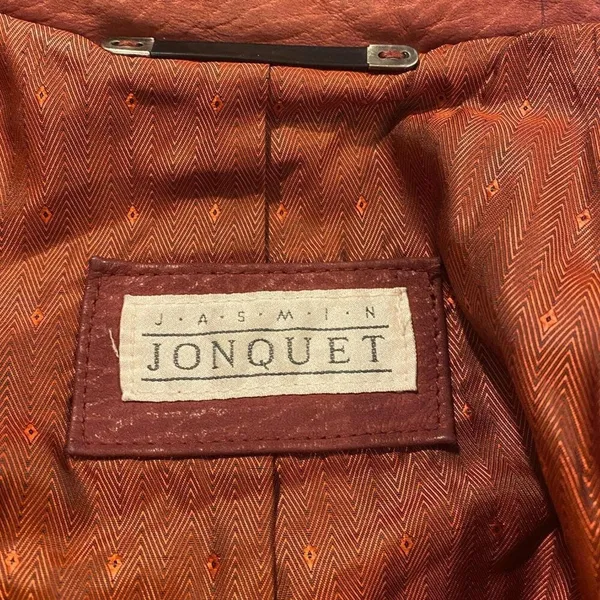 Vintage Jasmin Jonquet Rust Genuine Cowhide Leather Jacket Slouchy 80s L - Image 3