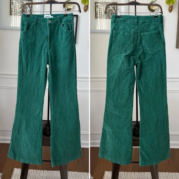 Princess Polly Nadia Fine Wale Corduroy Pants Green $66 4 - Image 2