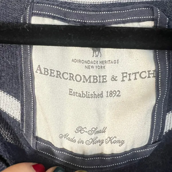 Vintage y2k Abercrombie Fitch Top XS Blue Striped Bella Swan Elena Gilbert - Image 6