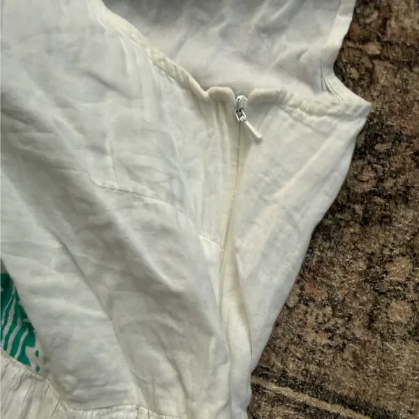 Tuckernuck Oliphant Holland Yoke Print Mini Dress White XS Sleeveless Boho - Image 7