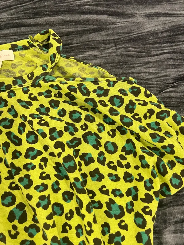 Leopard Print Shirt - Yellow and Green Size L by perfect peach - Image 3