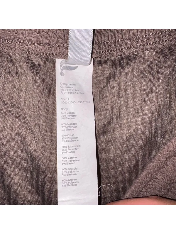 Fabletics Medium $50 Crinkle Knit High Waisted Brown Textured Athletic Shorts - Image 7