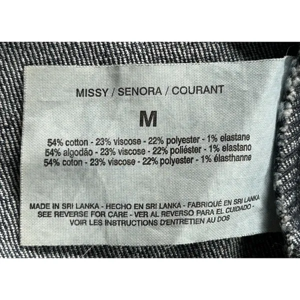 Vintage America Blues Denim Jacket Women's Size M Classic Blue Faux Side Pockets - Image 10