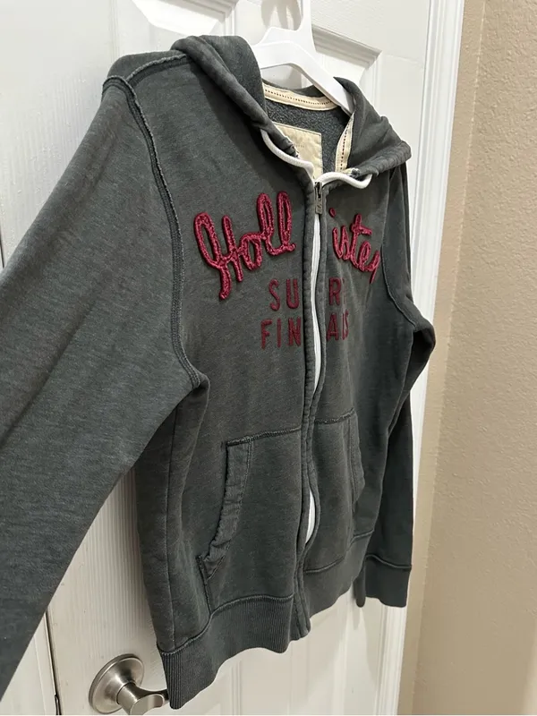 Y2k Hollister California Surf Finals full-zip fleece hoodie sweatshirt size M - Image 11