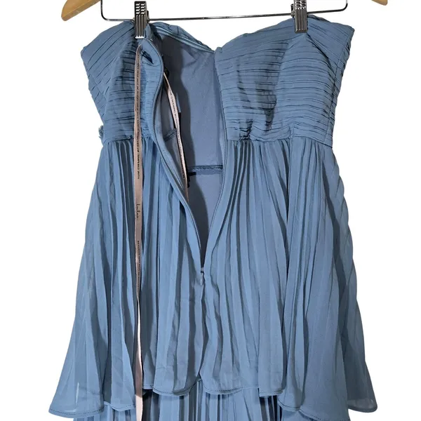 Lulus Seriously Sensational Light Blue Strapless Tiered Maxi Dress M NEW - Image 5