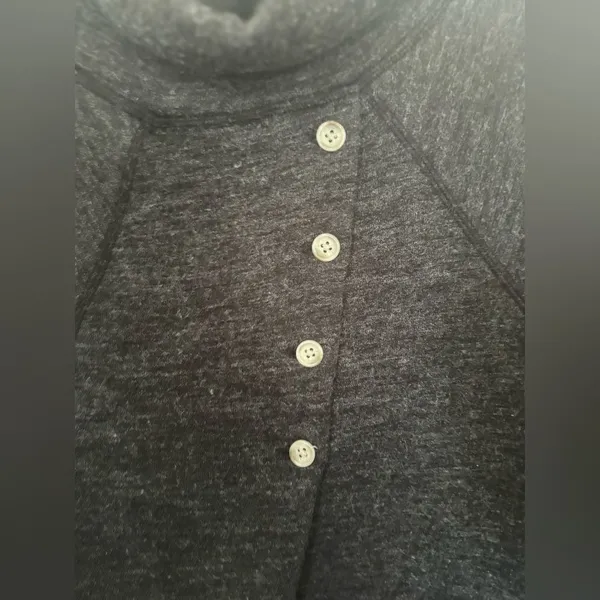 Abercrombie & Fitch Turtleneck Top Back Button Detail Small Dark Gray Vintage - Image 13