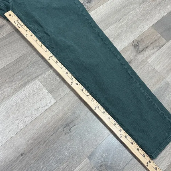 American Eagle Corduroy‎ Crop Pants Mom Straight Jean Teal Green 4 Y2K Twee - Image 13