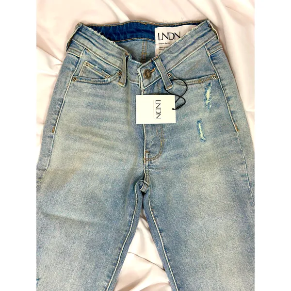 LNDN Landon Denim High Rise Straight Leg Distressed Jeans 36" Waist - Image 9