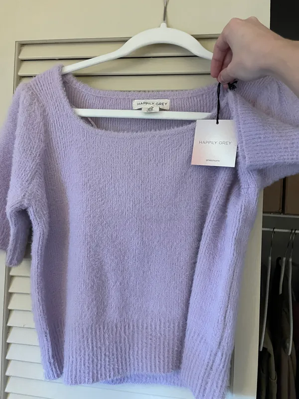 Happily Grey Purple Sweater - Image 3
