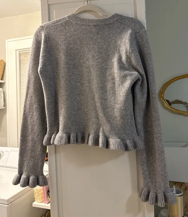 Mango Ruffle Cardigan Sweater - Image 3