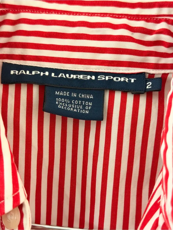 Ralph Lauren Sport red and white striped halter-style sleeveless shirt dress 2 - Image 5