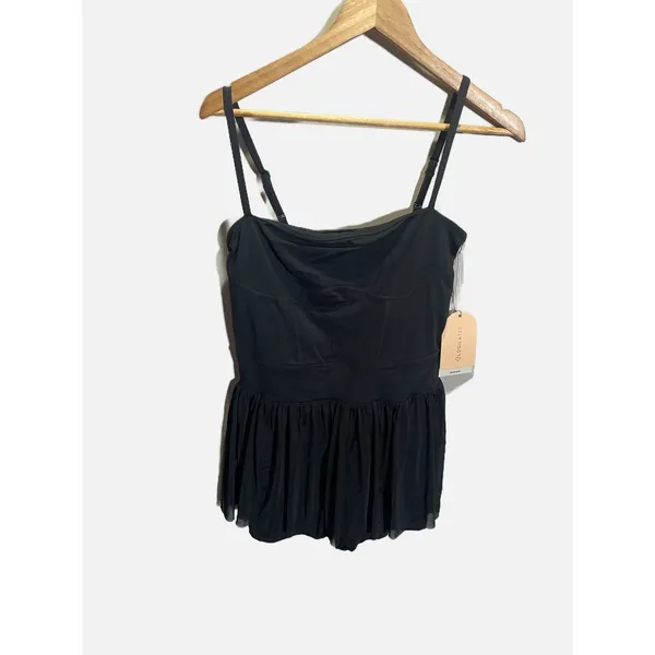 Blogilates Barre‎ Romper Black Medium Activewear Skirted Pleats NWT Summer - Image 2