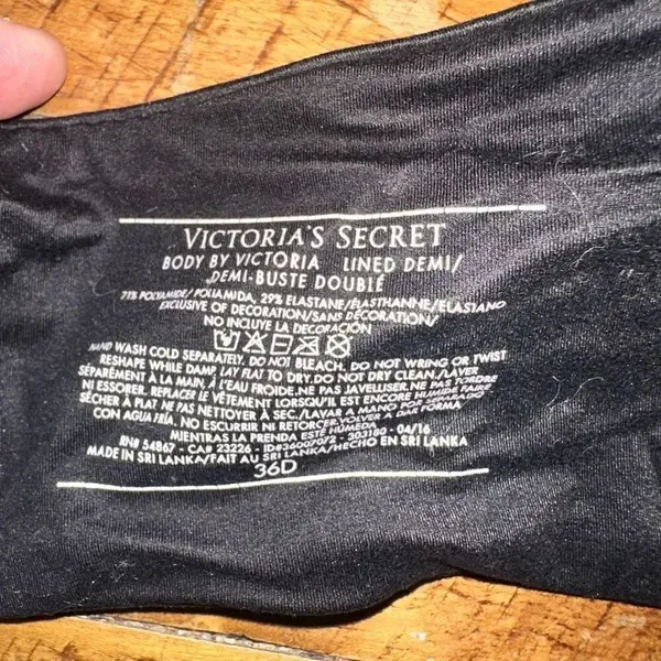 Victoria’s Secret 36D black soft Body lined Demi bra - Image 3