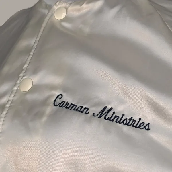 Vintage Pla-Jac Radically Saved Tour Satin Bomber Jacket Carman Ministries 80s - Image 3