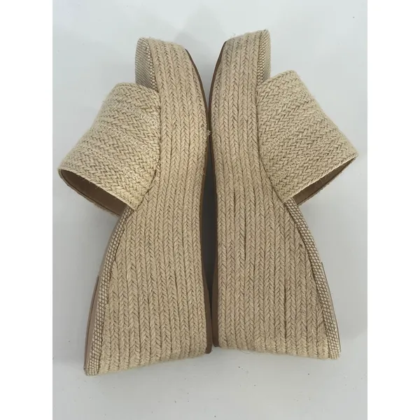 Copper Key Woven Espadrille Wedge Platform Slide Sandals Women 8 Cream Hamptons‎ - Image 7