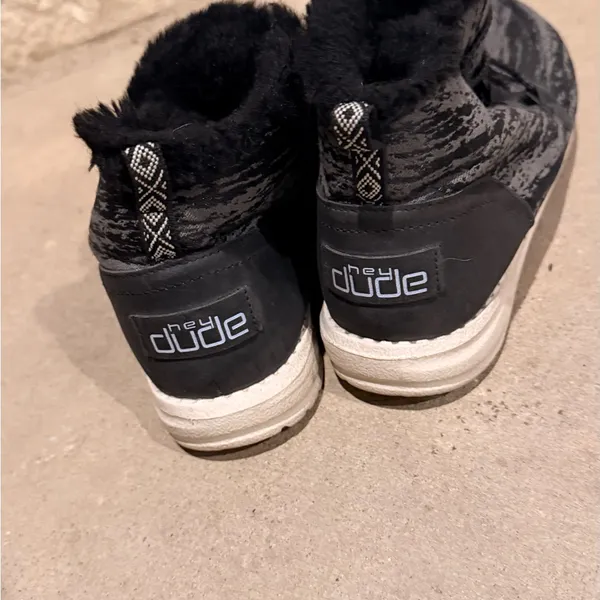 Hey Dude Black Fur Shoes - Image 3