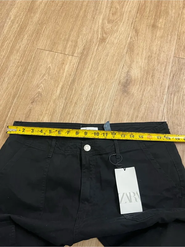 Zara Black Wide-Leg Cargo Trousers - Image 7