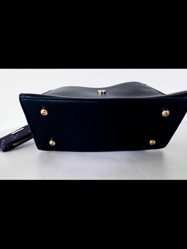 Dune London snake Black Top-Handle purse bag gold accent - Image 8