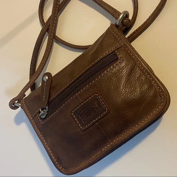 Fossil Brown Leather Crossbody Bag - Image 2
