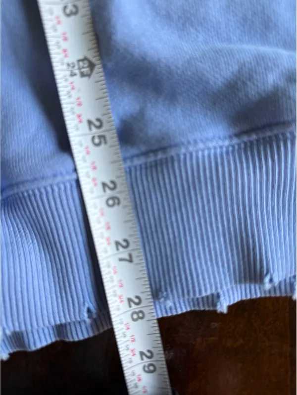 Aerie Light Blue Lace-Up Sweatshirt, Medium - Image 8