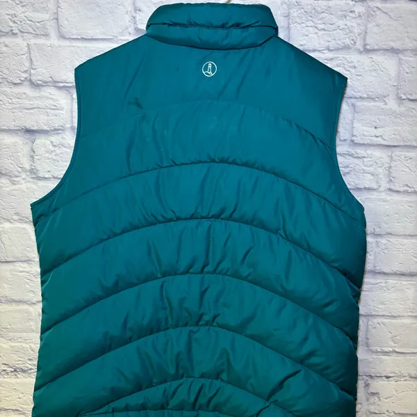 Lands End Turquoise Puffer Vest Down Feather Quilted Zip Up Womens XL 18 Outdoor - Image 8
