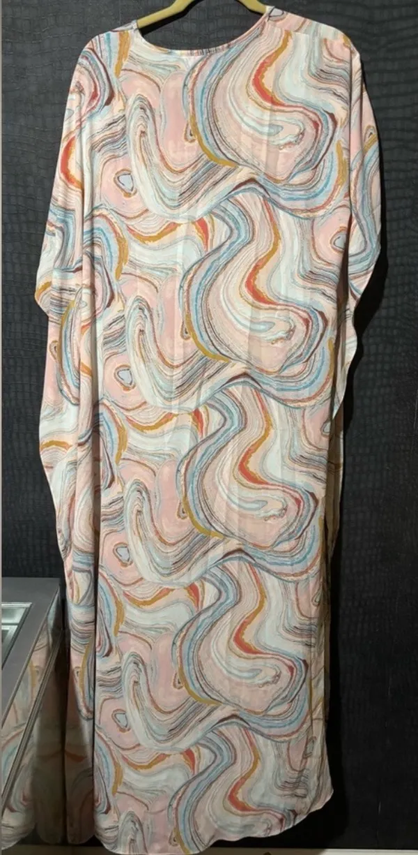 Buddy Love Multicolor Abstract V-Neck Long Maxi Dress Regular Women’s M/L - Image 3