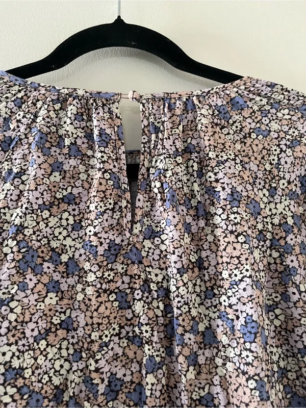 Universal Thread Pink Ditsy Floral Peasant Long Sleeve Mini Dress XS Cottagecore - Image 7