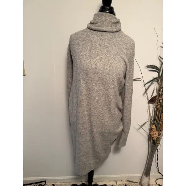 J.Crew‎ Womens Heather Gray Merino Alpaca Blend Turtleneck Sweater Dress - Image 2