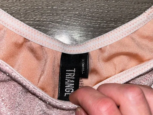 Triangl Mica Blush Sparkle Bikini Size xxs top XS bottom - Image 3