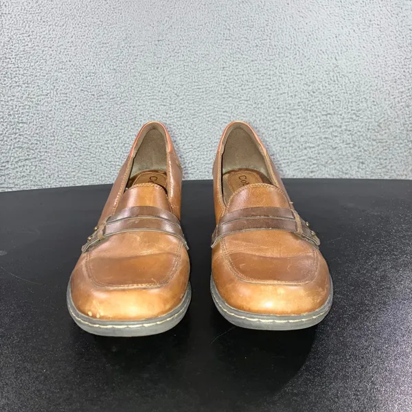 Cobb Hill by New Balance Deidre Leather Loafers Women 8.5 Keeper‎ Brown Heels - Image 2