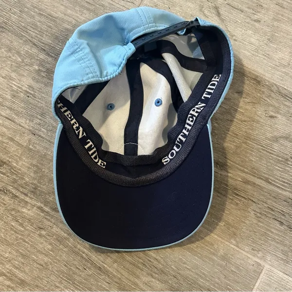 Southern Tide Baseball Cap Rubber Logo Light Coastal Blue Hat Unisex - Image 3