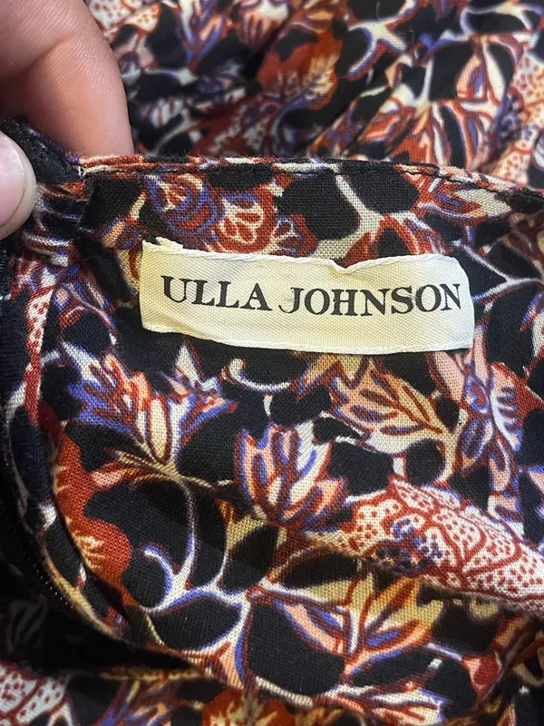 Ulla Johnson Johnson Kali Twist Front Floral Print Midi Dress SZ 6 Cotton Blend - Image 3
