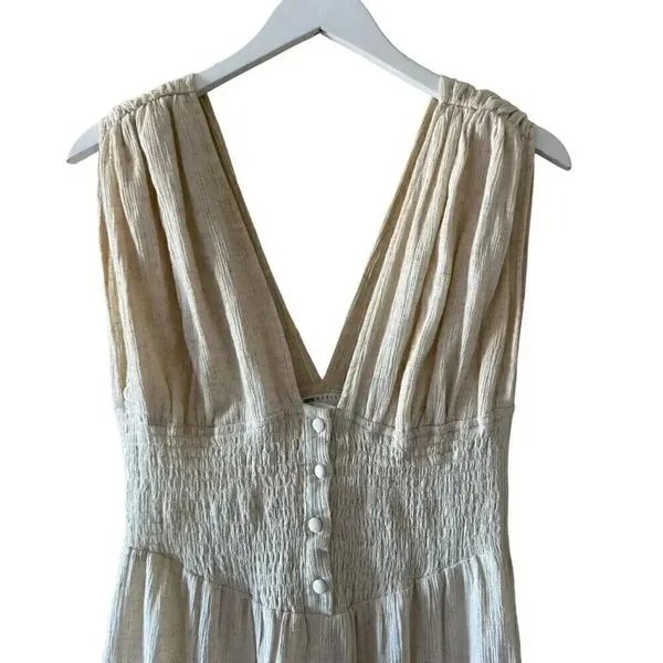 ASOS Design Midi Dress Shirred Waist Button Front Tiered Cotton SZ 4# 2096 - Image 2