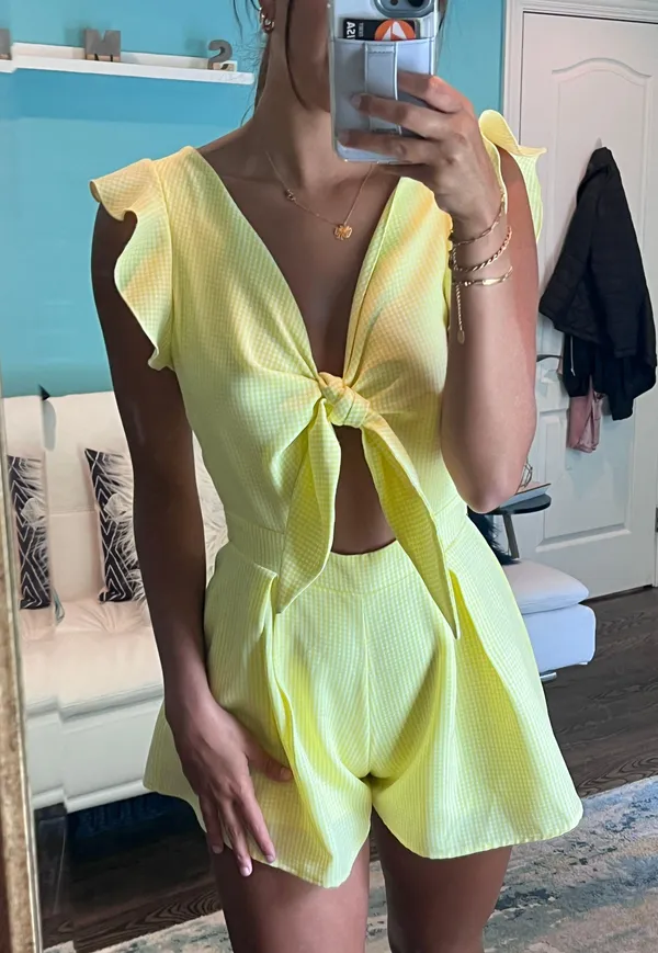 Lucy in the Sky yellow romper - Image 3